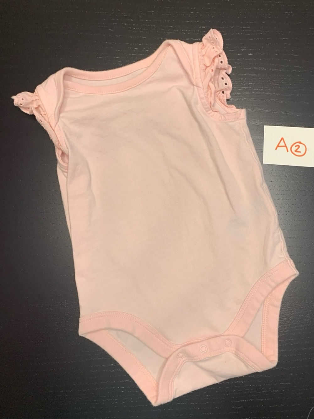 ๐งธ2/$8.00๐งธ GAP 3-6m Pink Ruffle-Sleeve Onesie